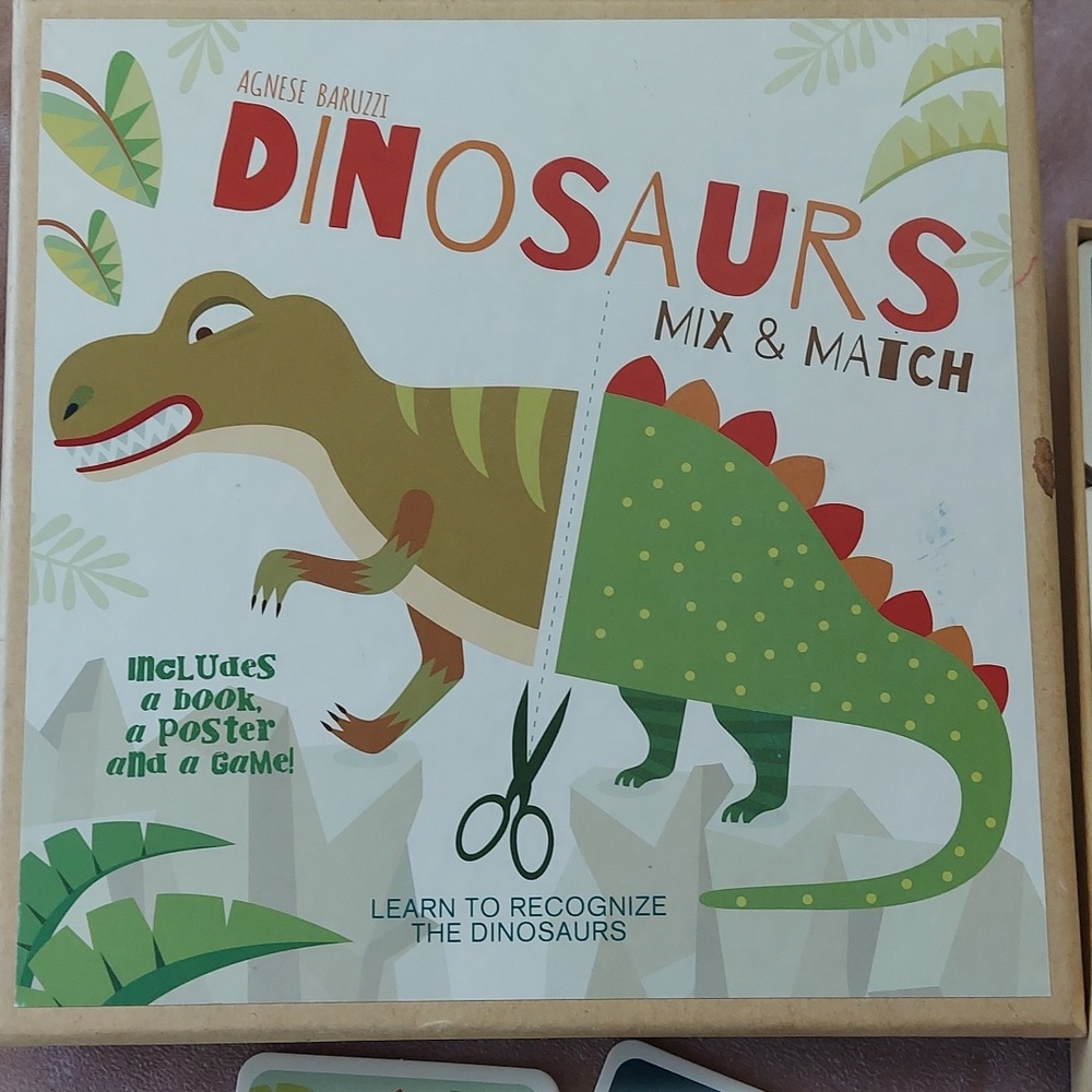 Agnese Baruzzi Dinosaurs Mix Match  Poster And Game Recognize the Dinosaurs